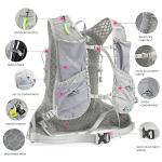 IX INOXTO Running Hydration Vest for Men & Women - 3L Water Backpack for Trail Running, Marathon, Race & Hiking (Grey)