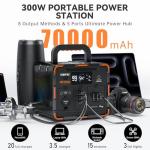 300W Portable Solar Power Station, 259Wh Battery
