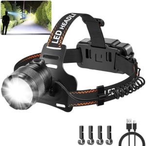 Staaricc Bright Rechargeable Aluminum Headlamp for Camping
