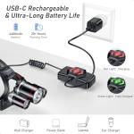 Blukar Rechargeable LED Headlamp with 5 Modes