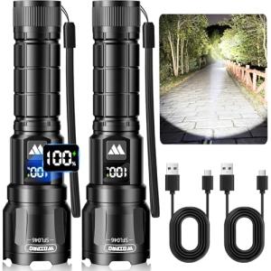 Wdtpro Rechargeable LED Flashlight 2-Pack