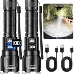 Wdtpro Rechargeable LED Flashlight 2-Pack