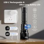 Wdtpro Rechargeable LED Flashlight 2-Pack