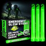 Green Glow Sticks 25 Pack - Emergency Light Sticks