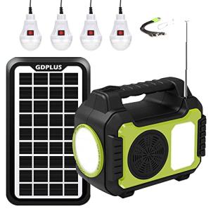 Portable Solar Generator with LED Lights for Camping