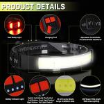 Rechargeable Headlamp 1500 Lumens, 6 Modes, Waterproof