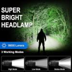 Bright Rechargeable Headlamp 2-Pack with Adjustable Light