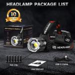 Super Bright Rechargeable LED Headlamp with Zoom