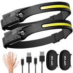 Rechargeable LED Headlamp 2-Pack for Outdoor Adventures