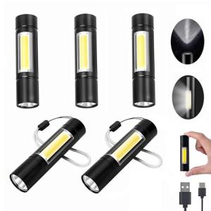 Darlur Mini USB Rechargeable LED Flashlight 5-Pack