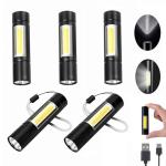 Darlur Mini USB Rechargeable LED Flashlight 5-Pack