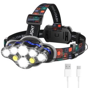 MIOISY Rechargeable 8-LED Waterproof Headlamp