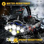 MIOISY Rechargeable 8-LED Waterproof Headlamp