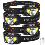 Ultra Bright Rechargeable LED Headlamp 4-Pack