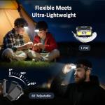 Rechargeable Bright Headlamp with Motion Sensor, 2-Pack