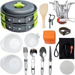 MalloMe 18-Piece Camping Cookware Set with Stove