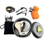 MalloMe 18-Piece Camping Cookware Set with Stove