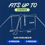 SUN NINJA Beach Tent Shelter with UPF50+ Protection, Includes Sand Shovel, Ground Pegs, Stability Poles, Outdoor Pop Up Shade Canopy for Camping, Fishing, Backyard Fun