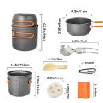 9-Piece Portable Camping Cookware Set with Non-Stick Pots