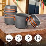 9-Piece Portable Camping Cookware Set with Non-Stick Pots