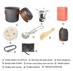 9-Piece Portable Camping Cookware Set with Non-Stick Pots