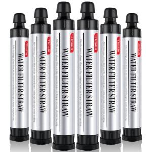 6 Pack High-Flow Water Filter Straws