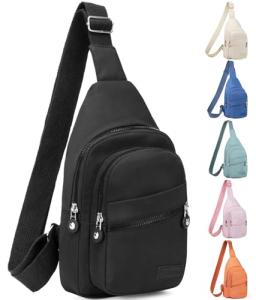 Women's Small Crossbody Sling Backpack - Black