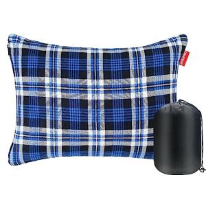 Lightweight Compressible Camping Pillow with Flannel Cover