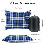 Lightweight Compressible Camping Pillow with Flannel Cover