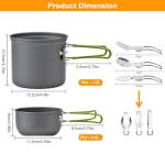 Backpacking Cookware Mess Kit for Camp Cooking