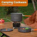 Odoland Lightweight Camping Cookware Set for 1-2