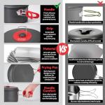 Lightweight Camping Cookware Set with Carry Bag