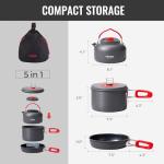 Lightweight Camping Cookware Set with Carry Bag