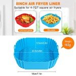 Boribim Reusable Silicone Air Fryer Liners - 2 Pack