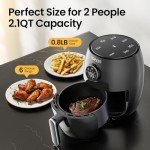 Compact 2.1QT Air Fryer with 4 Cooking Functions