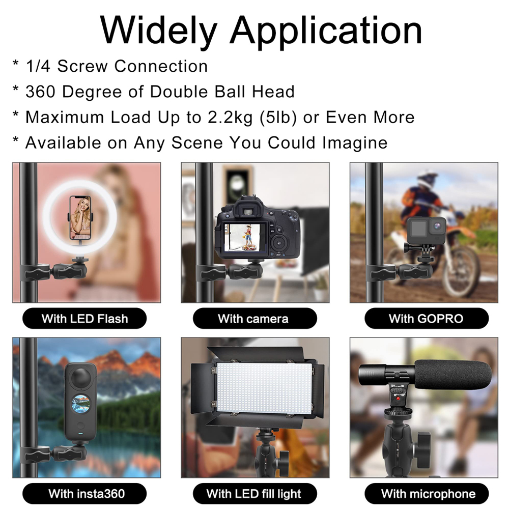 Motorcycle Bicycle Double Clip Bracket for Canon Cameras