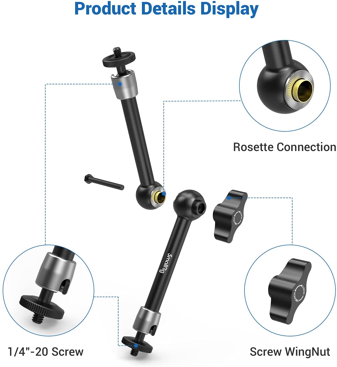 SmallRig 9.5" Articulating Rosette Arm for Canon DSLR