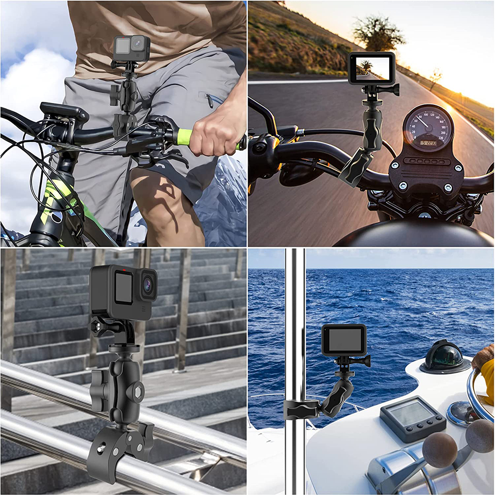 Motorcycle Bicycle Double Clip Bracket for Canon Cameras