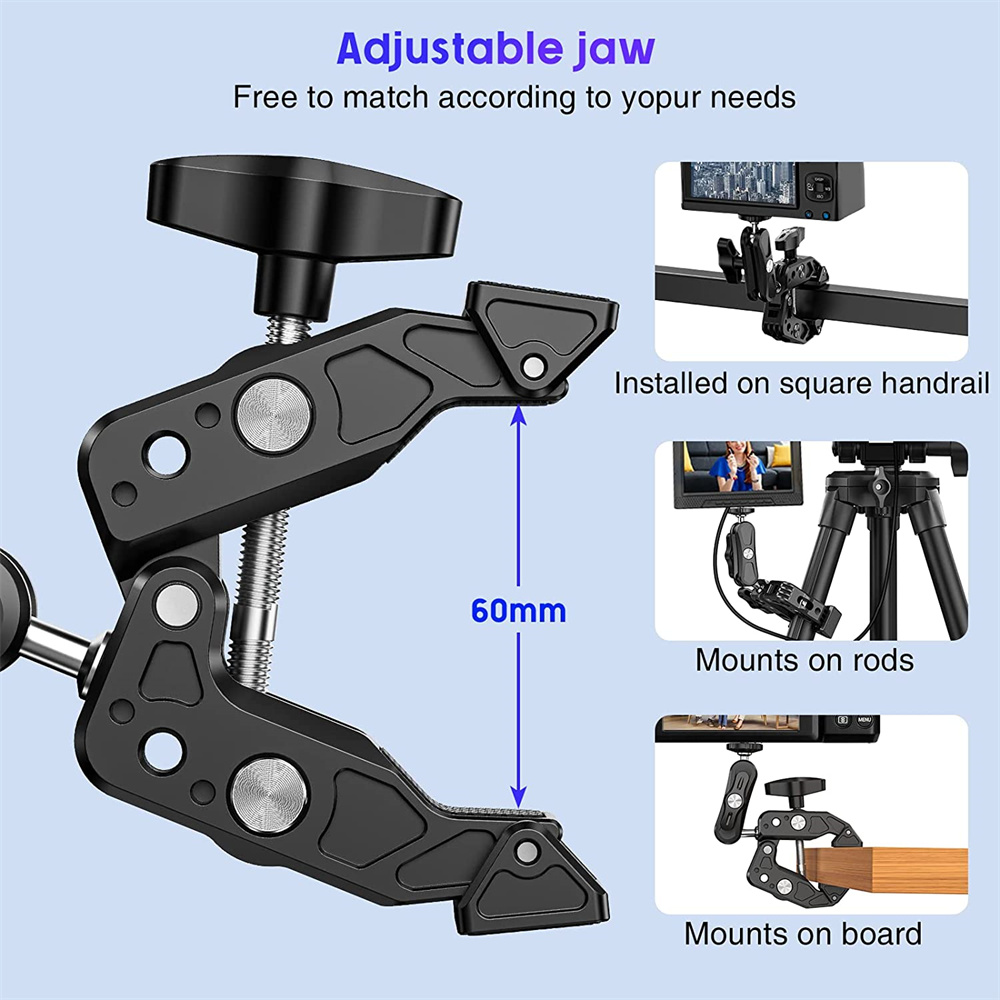 Camera Clamp Mount w/ Ballhead for Canon/Nikon DSLR
