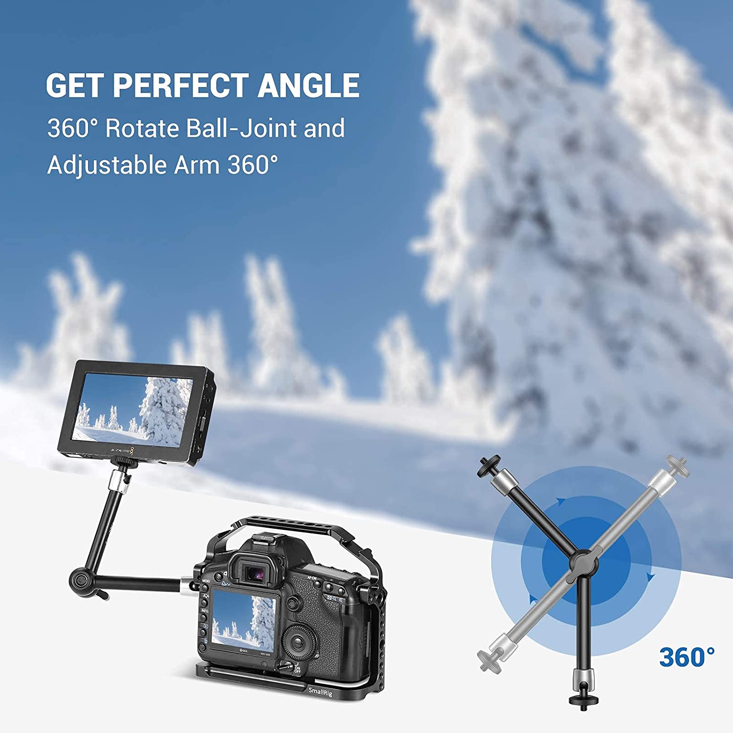 SmallRig 9.5" Articulating Rosette Arm for Canon DSLR