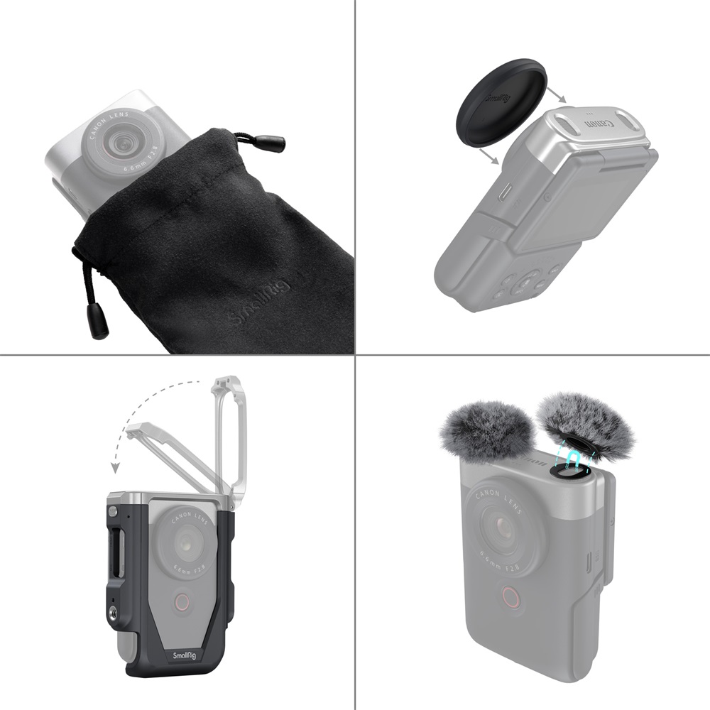Canon PowerShot V10 Cage Kit + Furry Windshield