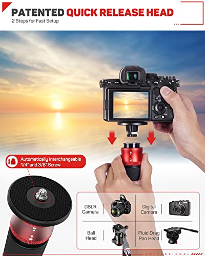 Carbon Fiber Camera Monopod with Base Tripod Compatibility
