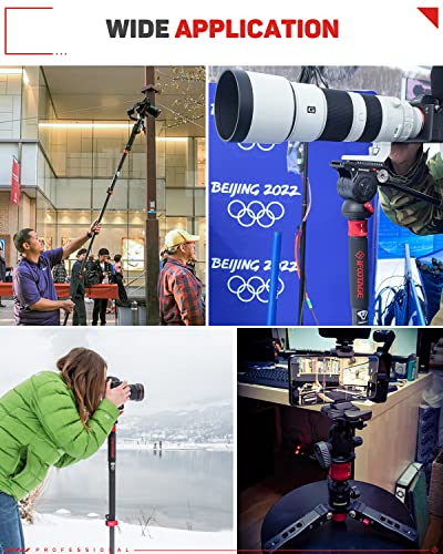 Carbon Fiber Camera Monopod with Base Tripod Compatibility