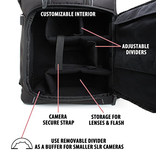 USA Gear Professional Camera Backpack for DSLR & Mirrorless