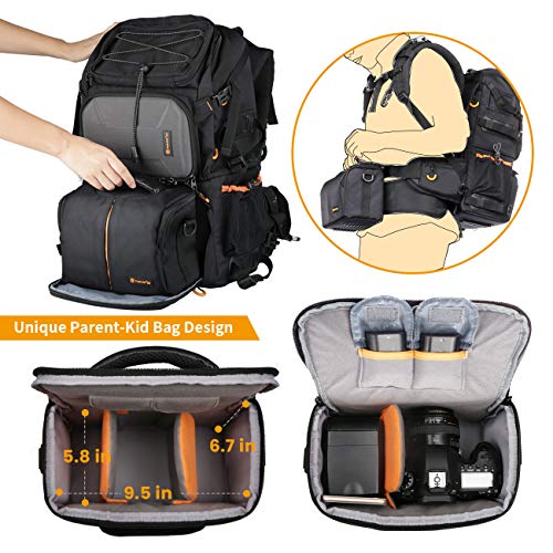 TARION 2-in-1 Camera Backpack with Bonus Bag