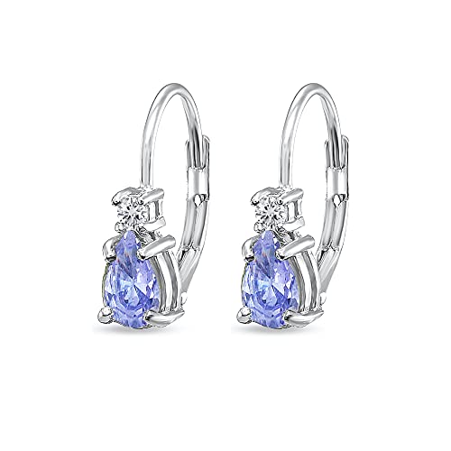 Genuine Tanzanite Teardrop Earrings for Women, Girls, Bridesmaids