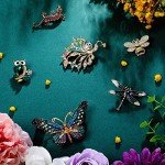 12 Pcs Vintage Rhinestone Animal Brooch Set