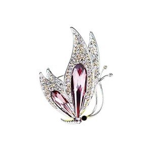 Vintage Crystal Butterfly Brooch for Women and Girls