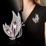 Vintage Crystal Butterfly Brooch for Women and Girls