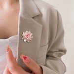 Rose Flower Brooch Pin for Weddings and Parties